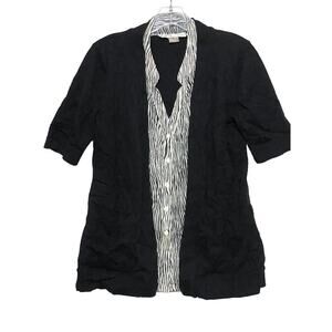 Peter Nygard Button Down Shirt Blouse Cardigan Layered One Piece Career Womens S